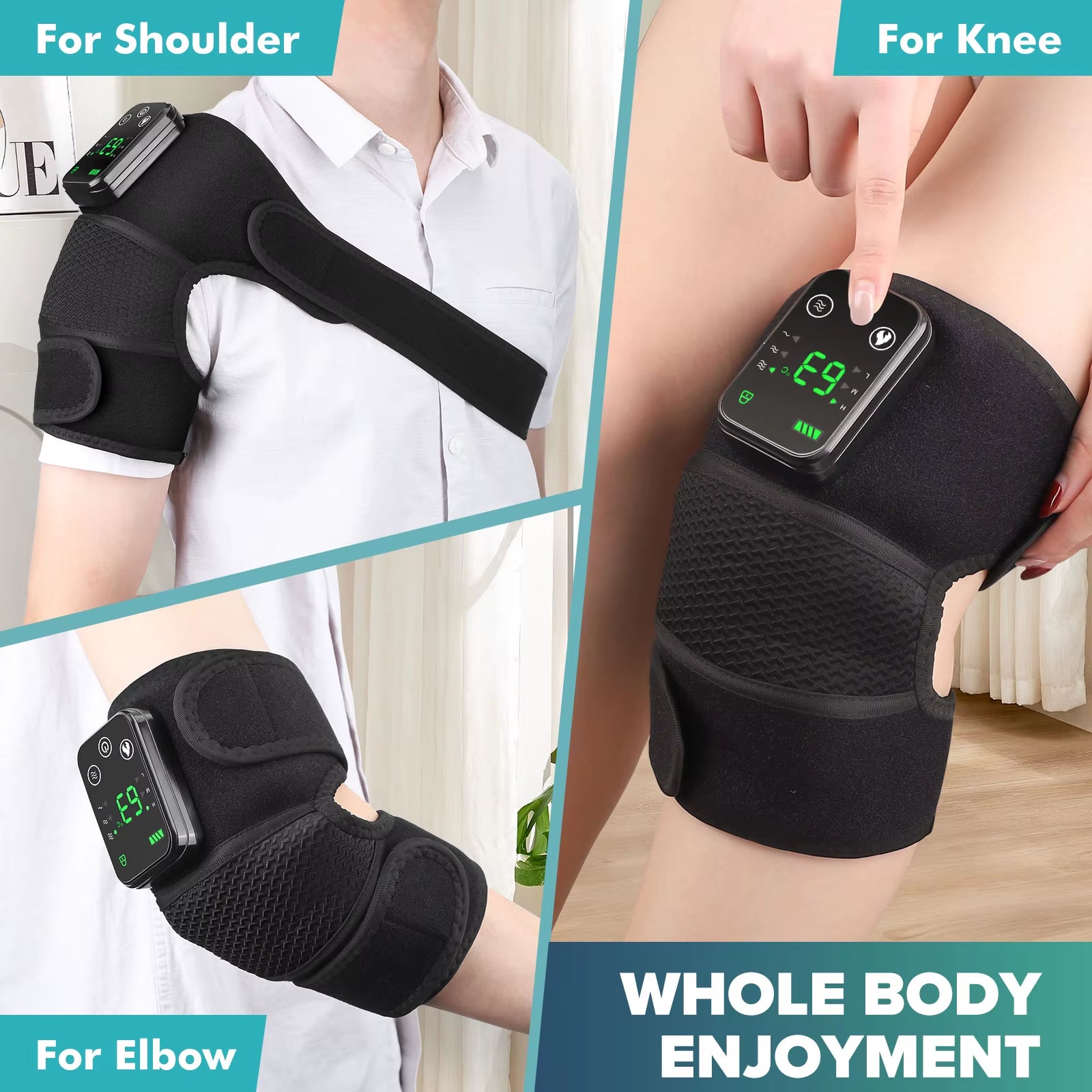 Knee Heating Massager Joint Physiotherapy Hot Compress Vibration Massage Elbow Shoulder Support Thermal Knee Pad Relieve Arthrit