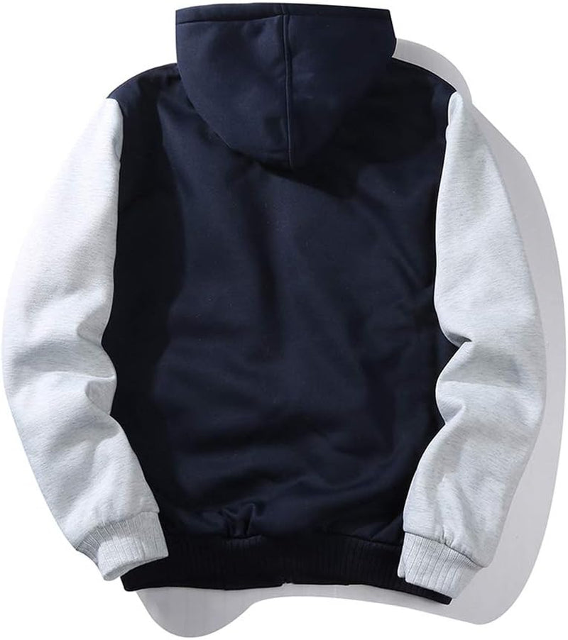 Men'S Zip up Winter Coat Fleece Hoodie Heavyweight Sherpa Lined Hoodie Sweatshirt for Men