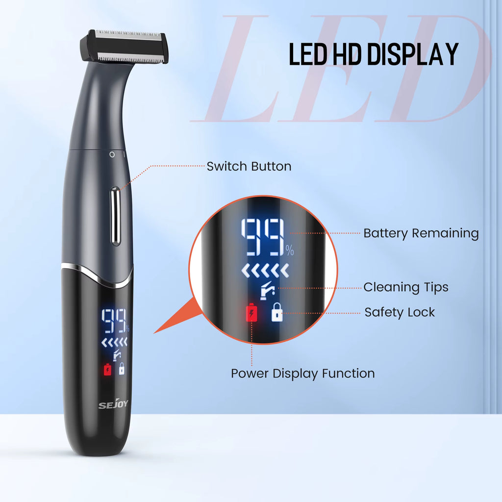 6 in 1 Body Hair Trimmer Kit Electric Beard Shaver Men&Women Nose Hair Trimmer Eyebrow Razor Portable Body Shaver IPX5