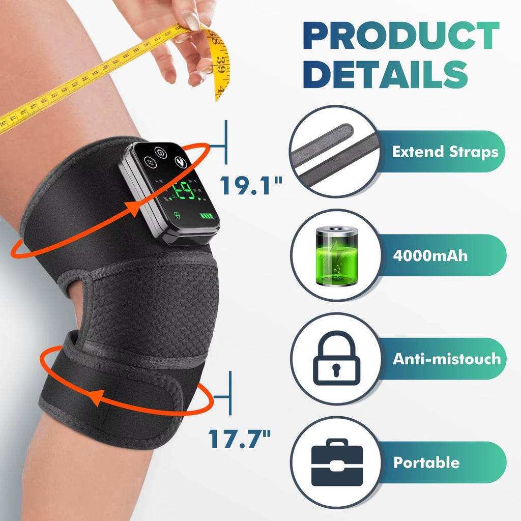 Knee Heating Massager Joint Physiotherapy Hot Compress Vibration Massage Elbow Shoulder Support Thermal Knee Pad Relieve Arthrit