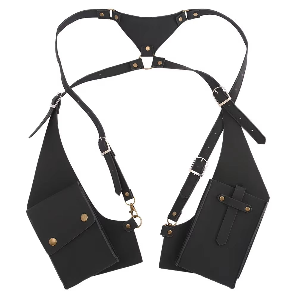 Man Leather Anti-Theft Safety Wallet Bag Travel Outdoor Hidden Underarm Holster Shoulder Phone Case Wallets Bags Black