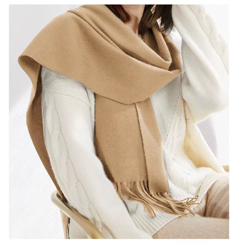 Solidlove Wool Winter Scarf Women Scarves Adult Scarves for Ladies 100% Wool Scarf Women Fashion Cashmere Poncho Wrap