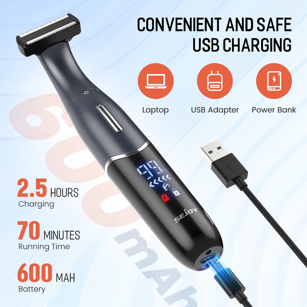 6 in 1 Body Hair Trimmer Kit Electric Beard Shaver Men&Women Nose Hair Trimmer Eyebrow Razor Portable Body Shaver IPX5