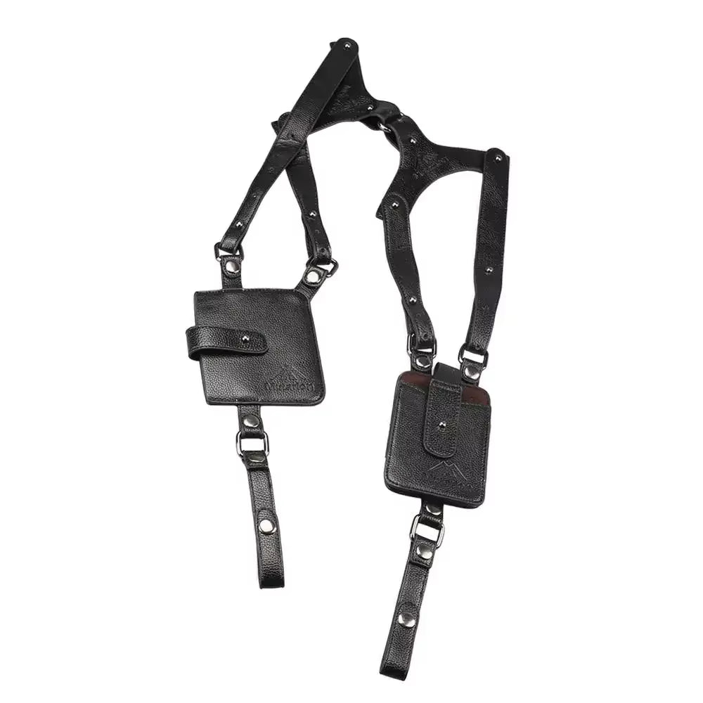 Man Leather Anti-Theft Safety Wallet Bag Travel Outdoor Hidden Underarm Holster Shoulder Phone Case Wallets Bags Black